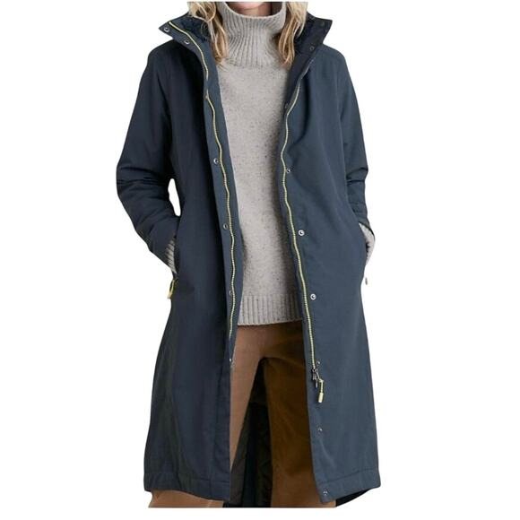 Seasalt Janelle Coat Size 14 Blue Waterproof Rain Fleece Parka Outdoor Womens 14 - Picture 1 of 11